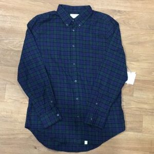NWT Men’s blue and green long sleeved flannel